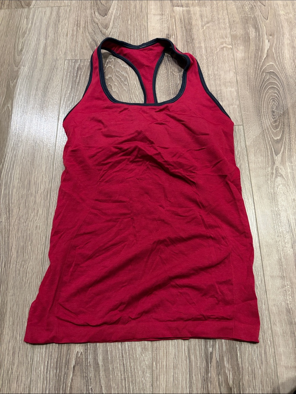lululemon athletica Red Racerback Tank with Black Trim
